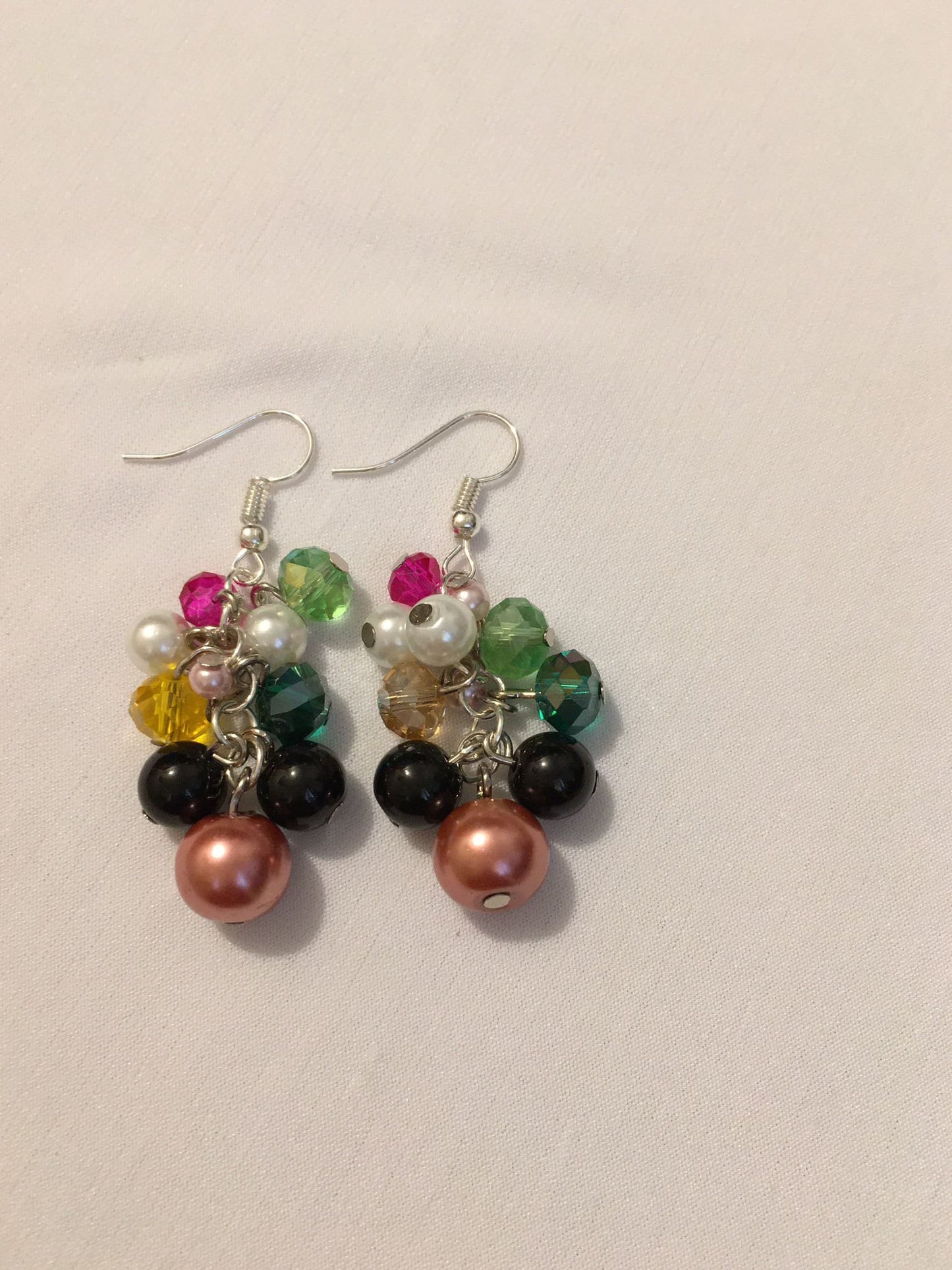 Silver Hoop Seed Bead Earrings