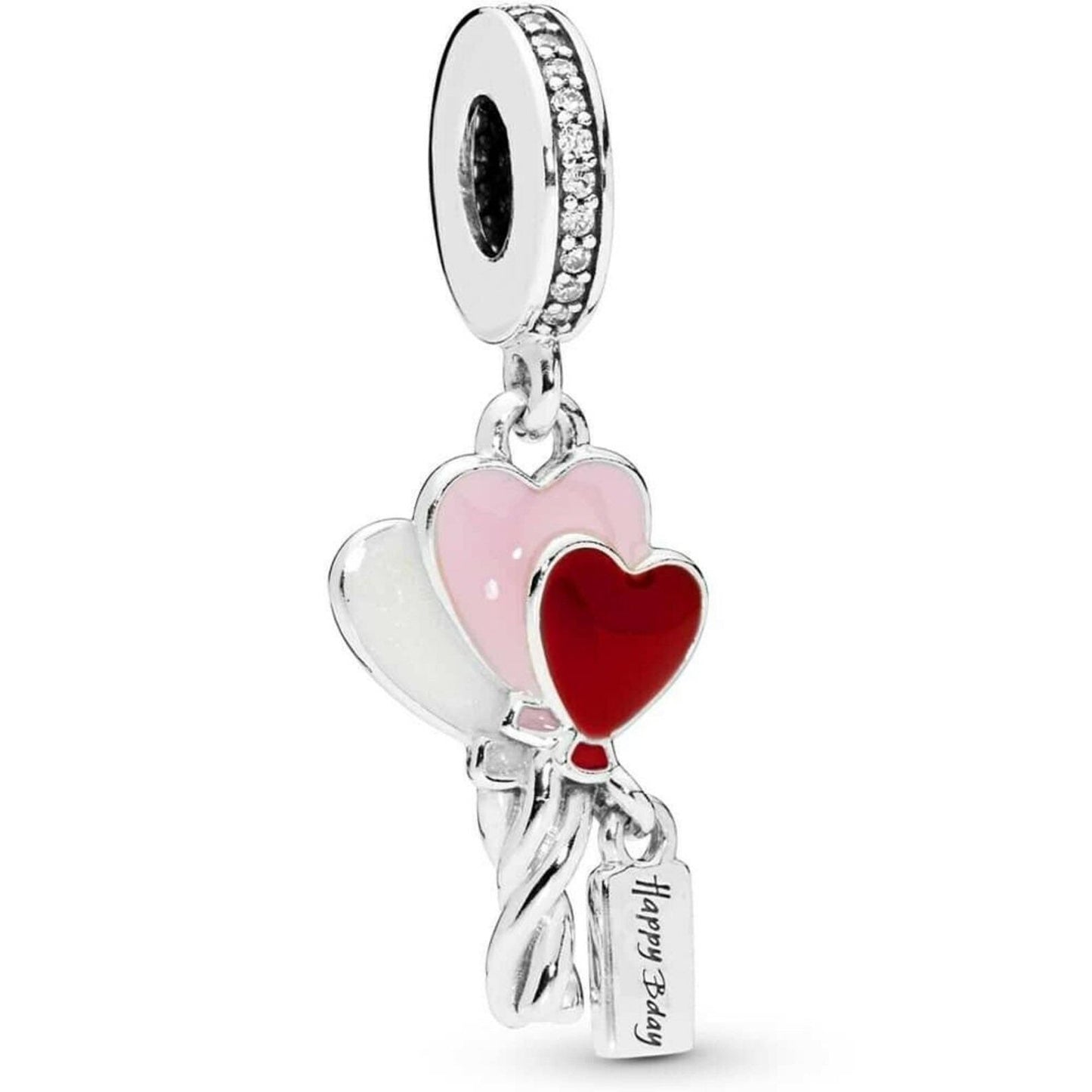 Heart Balloon Sterling Silver Dangle Charm, Birthday Gift