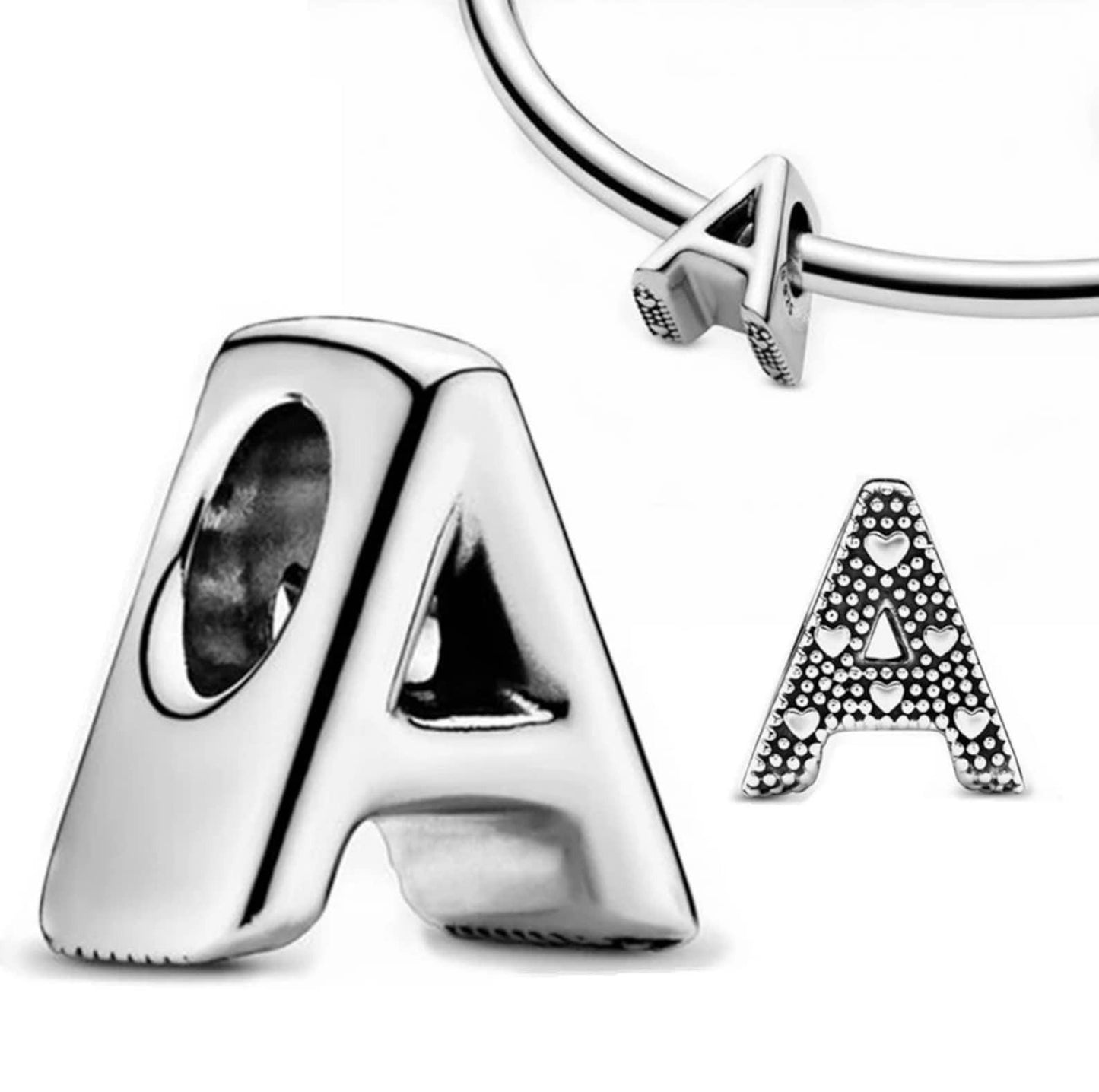 Simple ALPHABETS abc letter bead A-Z charm for women bracelet S925 Sterling Silver Gifts For Women / friend birthday Gifts