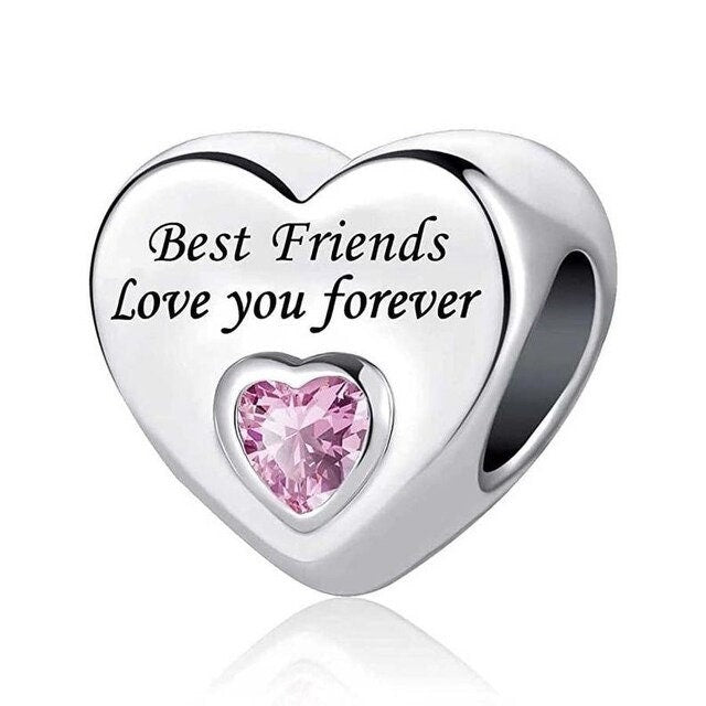 Best friend love you forever bead charm for women bracelet S925 Sterling Silver Gifts For Women / friend Gifts