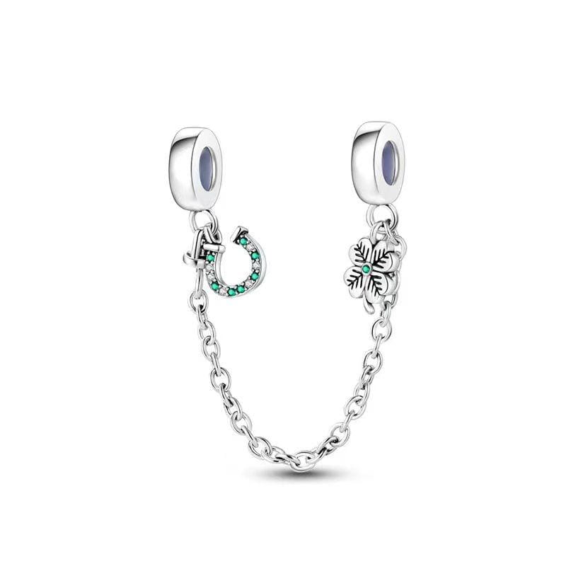 good luck flower chain bead dangle charm for women bracelet S925 Sterling Silver Gifts For Women / friend birthday gifts