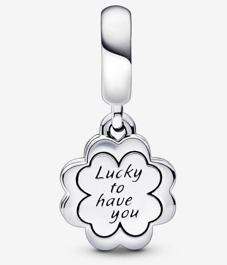 Four-leaf Clover Friendship pink dangle bead charm for women bracelet S925 Sterling Silver Gifts For Women / friend birthday gifts Christmas