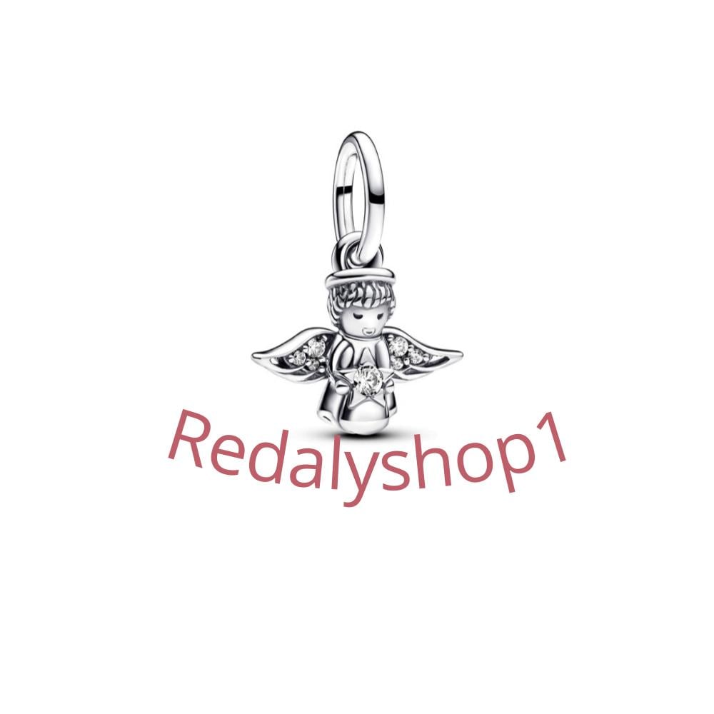 Sparkling Angel Dangle charm for women bracelet S925 Sterling Silver / friend birthday gifts, Christmas gift, Christmas charm 925