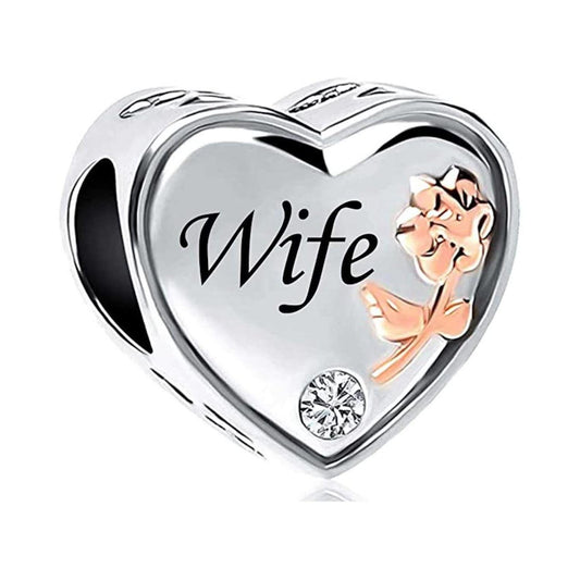 Wife I Love You Charm, S925 Sterling Silver Bead