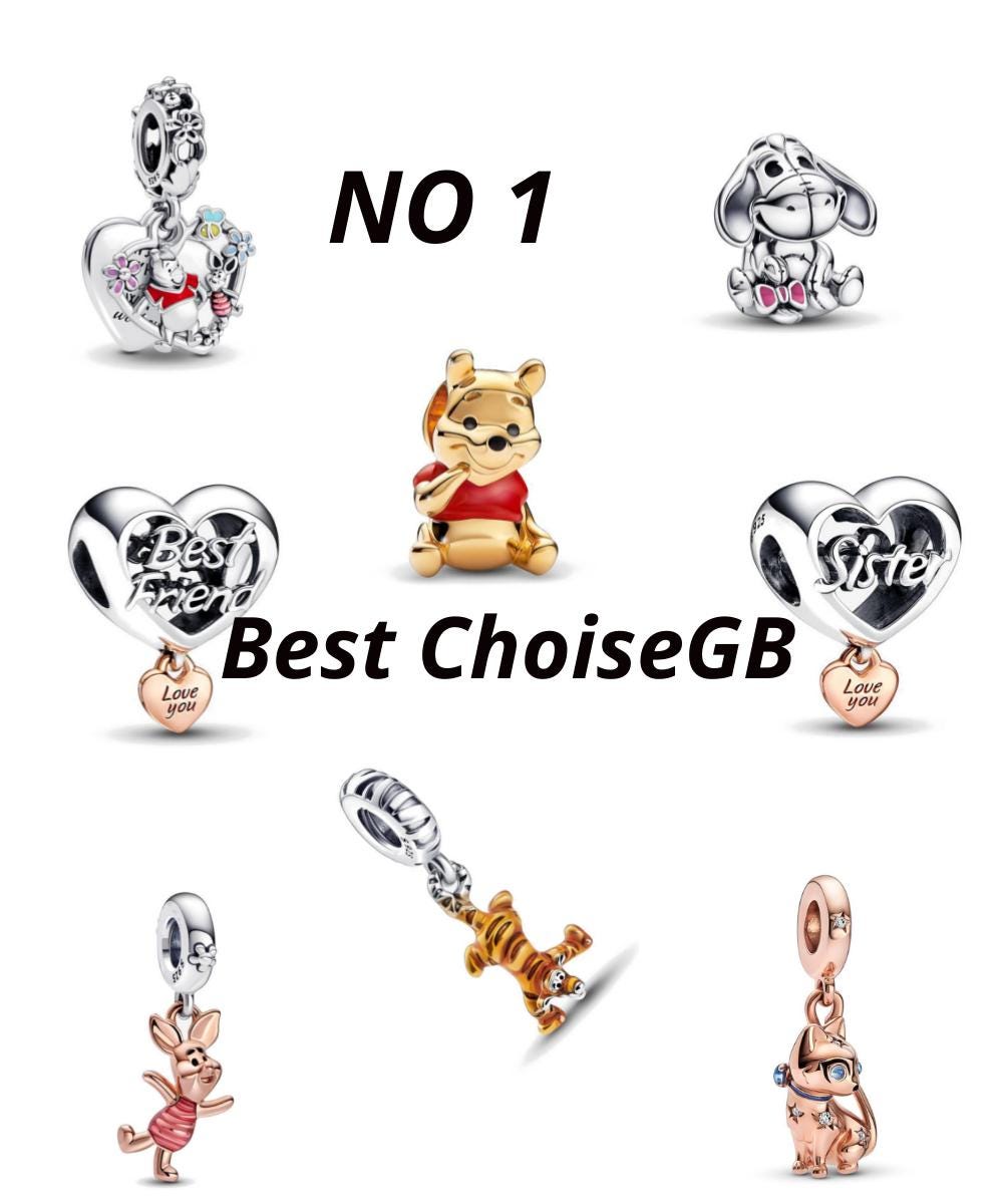 Sterling Silver Winnie the Pooh & Piglet Dangle Charm