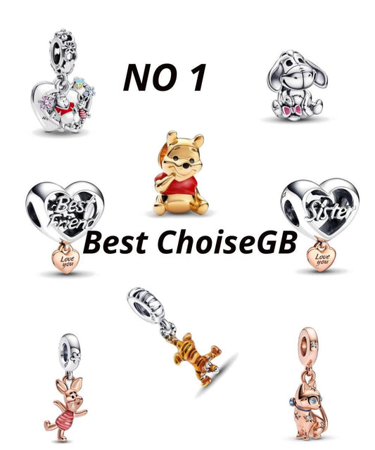 Sterling Silver Winnie the Pooh & Piglet Dangle Charm