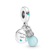 Light bulb Christmas Charm Dangle charm for women bracelet S925 Sterling Silver  / friend birthday gifts, Christmas gift