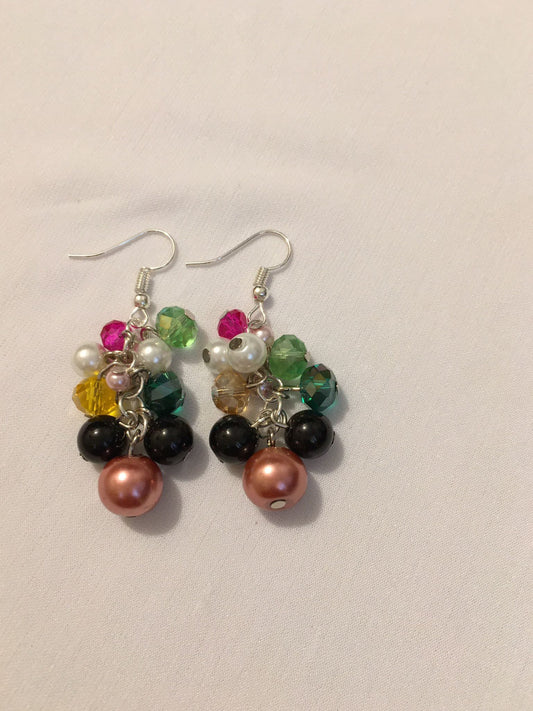 Silver Hoop Seed Bead Earrings