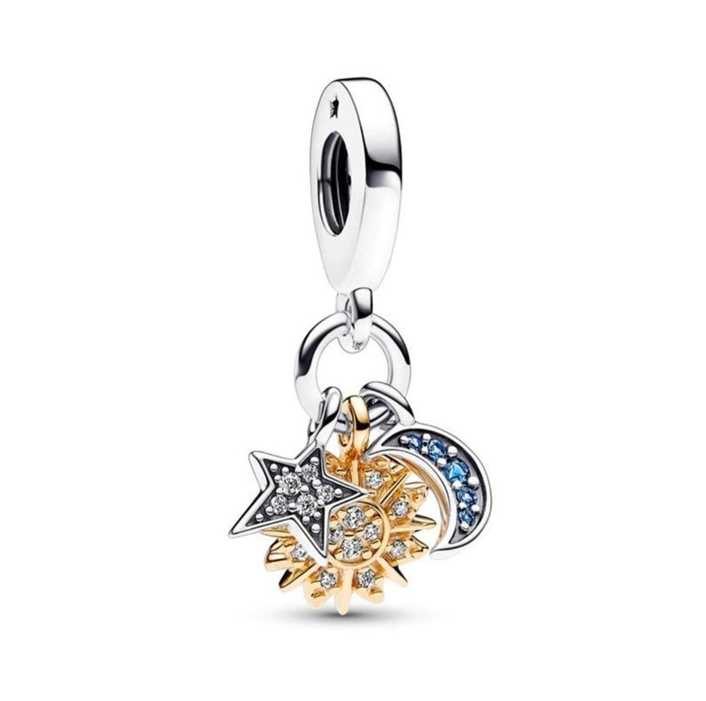 Celestial S925 Sterling Silver Dangle Charm, Snake Bracelet