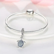 Blue Turtle Sterling Silver Charm - Marine Animal Dangle
