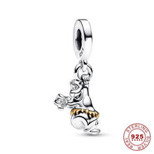 100th Anniversary Baloo, Oswald Dangle, Cinderella pumpkin Dangle charm for women bracelet S925 Sterling Silver Christmas gift, Donald Duck
