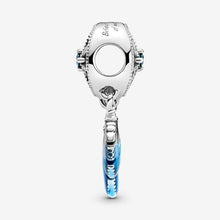Blue Dreamcatcher Feather Dangle Charm, Sterling Silver Bracelet Charm