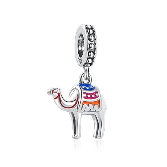 Sterling Silver Camel Dangle Charm - Fits 3mm/4mm Bracelet