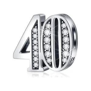 Sterling Silver Birthday Number Charm, Women's Bracelet Bead