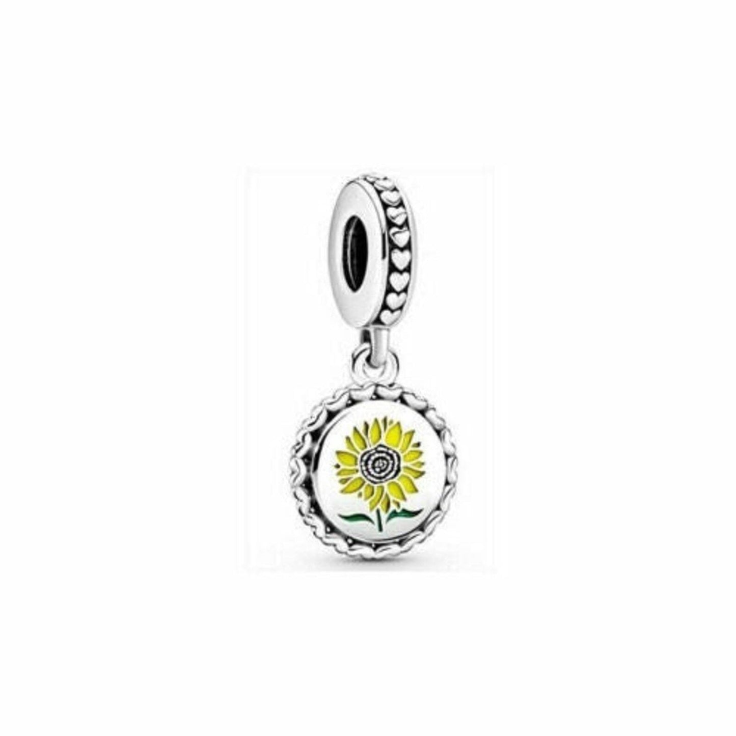 Sunflower love for all bead dangle charm for women bracelet S925 Sterling Silver, friend birthday gifts, Christmas charm gift