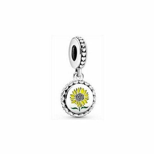 Sunflower love for all bead dangle charm for women bracelet S925 Sterling Silver, friend birthday gifts, Christmas charm gift