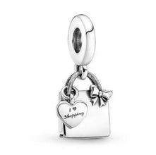 SHOPPING BAG Dangle charm for women bracelet S925 Sterling Silver  / friend birthday gifts, Christmas gift