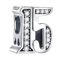 Sterling Silver Birthday Number Charm, Women's Bracelet Bead