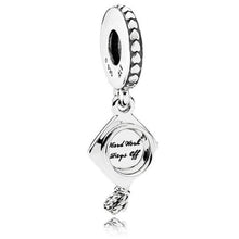graduation cap dangle bead dangle charm for women bracelet S925 Sterling Silver Gifts For Women / friend birthday gifts