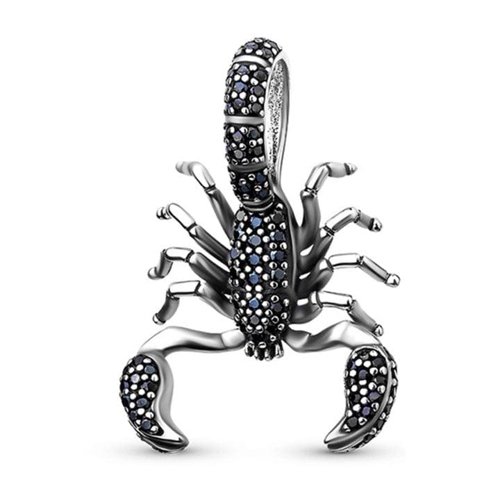 Black Scorpion Dangle Charm, S925 Sterling Silver Bead