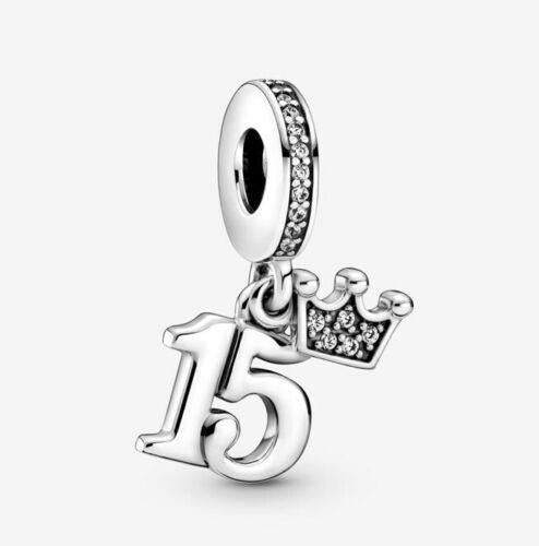 Sterling Silver Birthday Number Dangle Charm, Women's Bracelet Charm