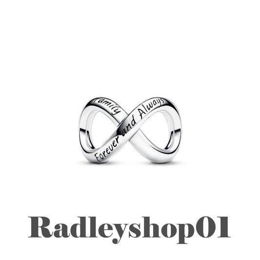 Forever & Always Infinity Bead Charm for women bracelet S925 Sterling Silver Christmas gift