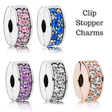 Sterling Silver Swirl Clip Charm, Pink Blue Turquoise Stopper
