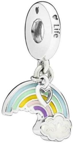 Rainbow dangle bead charm for women bracelet S925 Sterling Silver Gifts For Women / friend birthday  Gifts