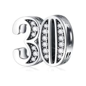 Sterling Silver Birthday Number Charm, Women's Bracelet Bead