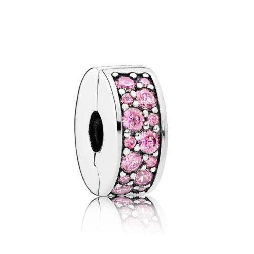 Sterling Silver Swirl Clip Charm, Pink Blue Turquoise Stopper