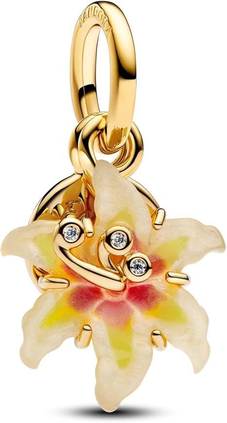 Disney Tangled Sundrop Flower Glow-in-the-dark Dangle Charm, S925 Sterling Silver