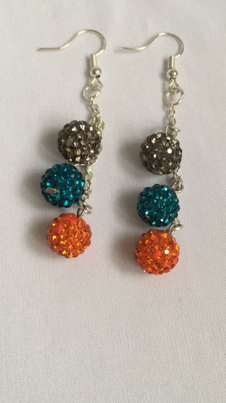 Silver Hoop Seed Bead Earrings