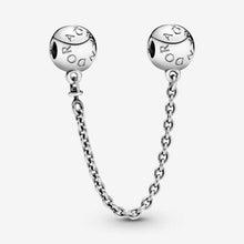 Logo safety chain, rose gold , elegance, family heart safety charm for women bracelet S925 Sterling Silver Gifts For Women / friend birthday