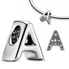 Simple ALPHABETS abc letter bead A-Z charm for women bracelet S925 Sterling Silver Gifts For Women / friend birthday  Gifts