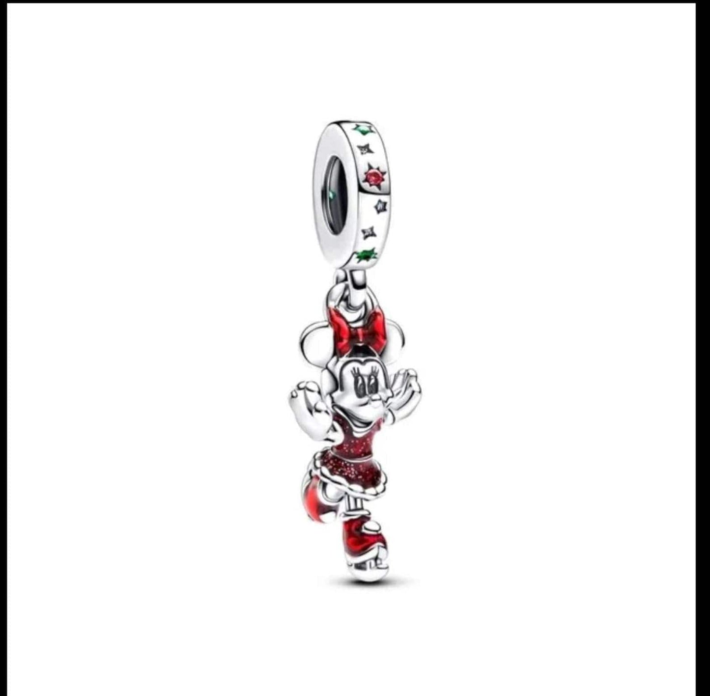 Minnie mouse ice skating Dangle charm for women bracelet S925 Sterling Silver Gifts For Women / friend birthday  Gifts