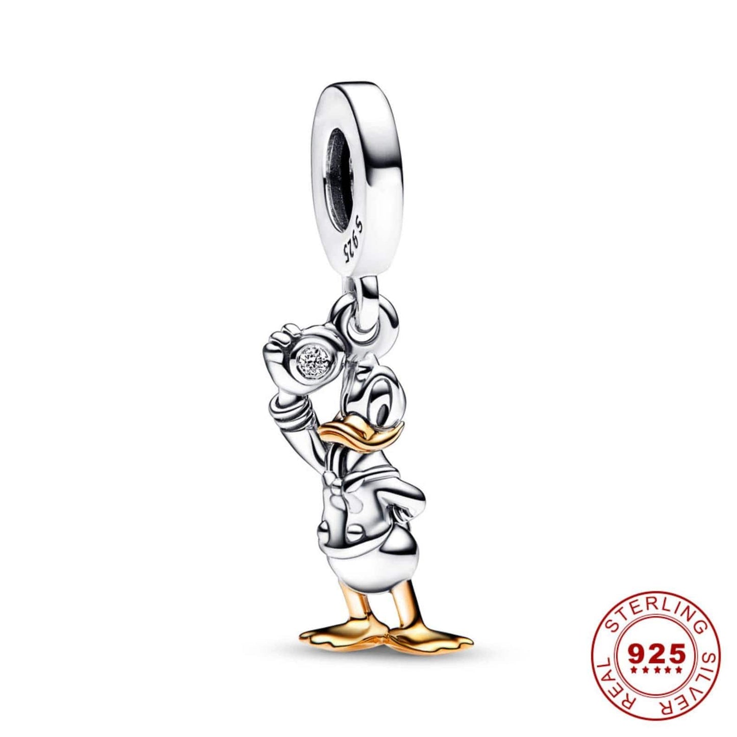 100th Anniversary Baloo, Oswald Dangle, Cinderella pumpkin Dangle charm for women bracelet S925 Sterling Silver Christmas gift, Donald Duck