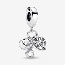 Sterling Silver Family Infinity Dangle Charm - Mother Daughter Gift