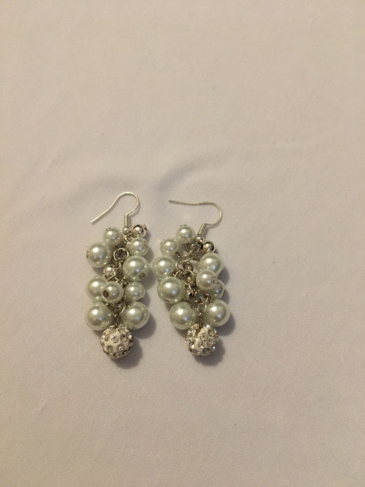 Silver Hoop Seed Bead Earrings