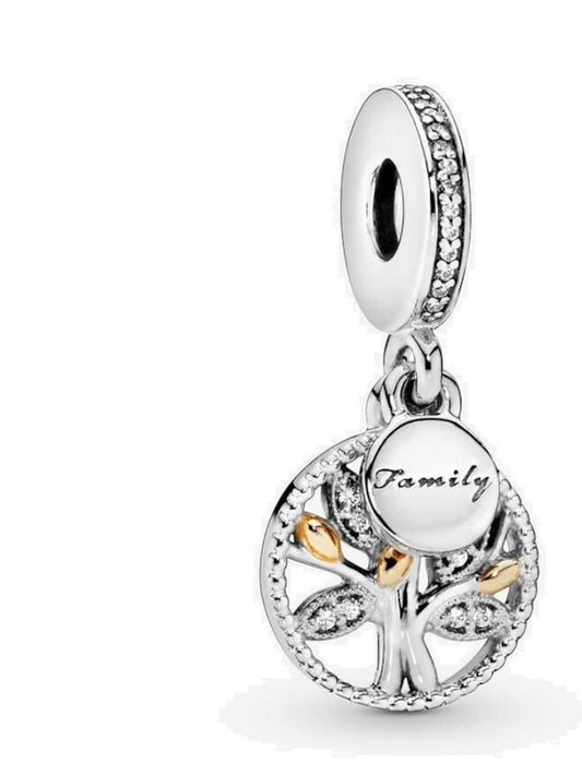 Family tree Christmas dangle bead charm for women bracelet S925 Sterling Silver Gifts For Women / friend birthday  Gifts