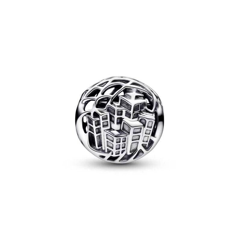 Marvel Spider-Man Soaring City Charm bead for women bracelet S925 Sterling Silver Gifts For Women, friend birthday gift, fits snake bracelet