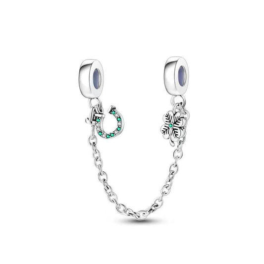 good luck flower chain bead dangle charm for women bracelet S925 Sterling Silver Gifts For Women / friend birthday gifts