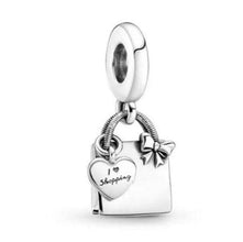 SHOPPING BAG Dangle charm for women bracelet S925 Sterling Silver  / friend birthday gifts, Christmas gift