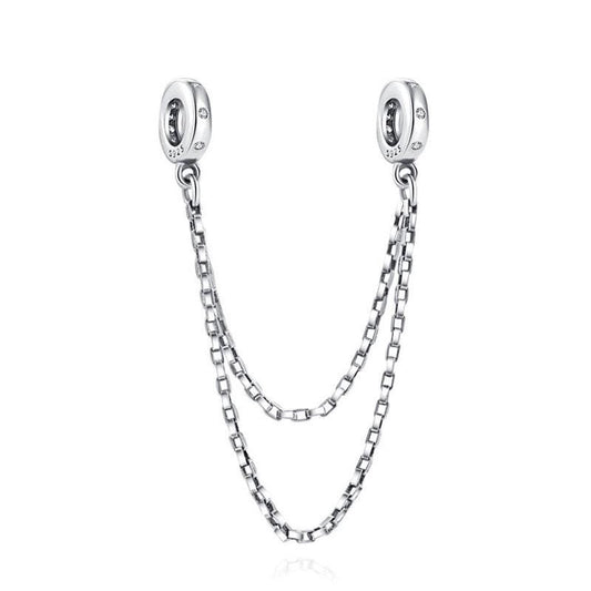 sparkling safety  Chain bead dangle charm for women bracelet S925 Sterling Silver Gifts For Women / friend birthday gifts