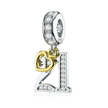 Golden Birthday Number Charm, S925 Sterling Silver, Milestone Bead