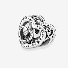 Sterling Silver 'Mom' Heart Infinity Charm, Fits 3-4mm Bracelet