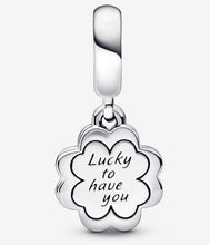 Four-leaf Clover Friendship pink dangle bead charm for women bracelet S925 Sterling Silver Gifts For Women / friend birthday gifts Christmas