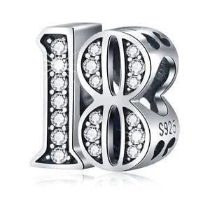 Sterling Silver Birthday Number Charm, Women's Bracelet Bead