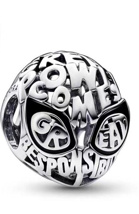 Marvel Spider-Man Mask bead for women bracelet S925 Sterling Silver Gifts For Women / friend birthday gift, fits snake bracelet