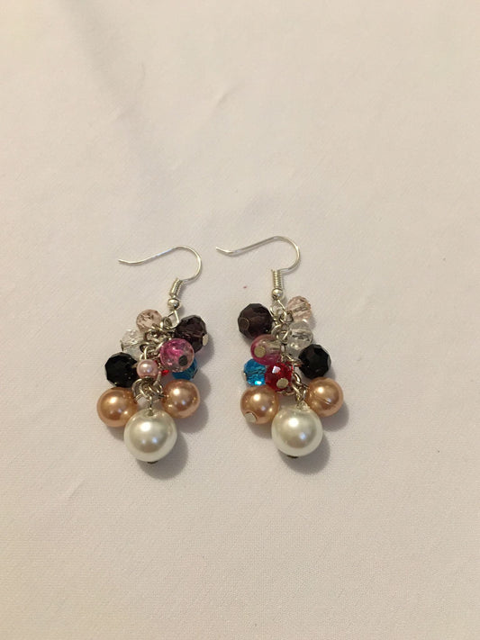 Silver Hoop Seed Bead Earrings