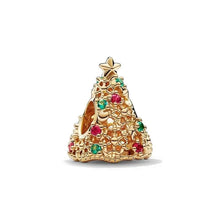 Glitter Christmas Tree Charm, S925 Sterling Silver, Snake Bracelet